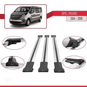 Opel Vivaro 2014-2019 Arası ile uyumlu FLY Model Ara Atkı Tavan Barı GRİ 3 ADET BAR - Görsel 5