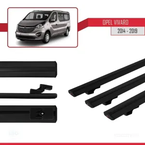 Opel Vivaro 2014-2019 Arası ile uyumlu Basic Model Ara Atkı Tavan Barı SİYAH 3 ADET - Görsel 3
