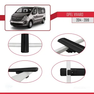 Opel Vivaro 2014-2019 Arası ile uyumlu Basic Model Ara Atkı Tavan Barı SİYAH 3 ADET - Görsel 4