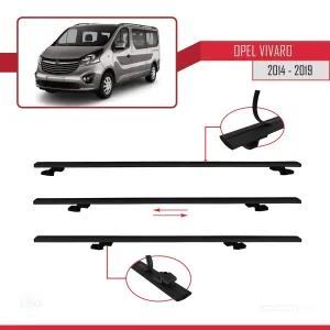 Opel Vivaro 2014-2019 Arası ile uyumlu Basic Model Ara Atkı Tavan Barı SİYAH 3 ADET - Görsel 5
