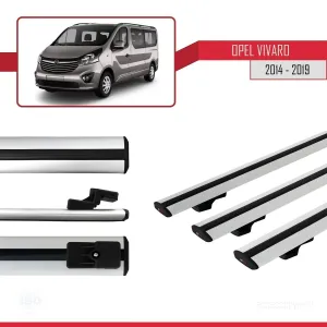 Opel Vivaro 2014-2019 Arası ile uyumlu Basic Model Ara Atkı Tavan Barı GRİ 3 ADET - Görsel 3