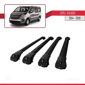 Opel Vivaro 2014-2019 Arası ile uyumlu ACE-1 Ara Atkı Tavan Barı SİYAH 4 ADET BAR - Görsel 4
