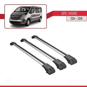 Opel Vivaro 2014-2019 Arası ile uyumlu ACE-1 Ara Atkı Tavan Barı GRİ 3 ADET BAR thumb 3