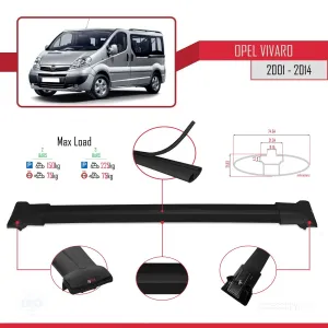 Opel Vivaro 2001-2014 Arası ile uyumlu FLY Model Ara Atkı Tavan Barı SİYAH thumb 4