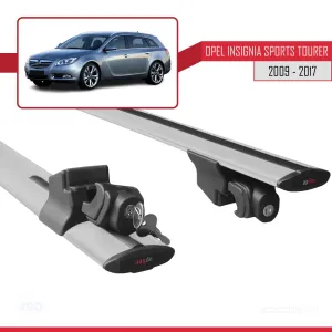 Opel İnsignia Sports Tourer 2009-2017 Arası ile uyumlu HOOK Model Anahtar Kilitli Ara Atkı Tavan Barı GRİ thumb 5