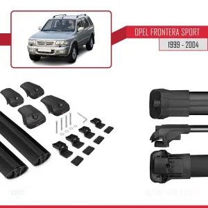 Opel Frontera Sport 1999-2004 Arası ile uyumlu ACE-1 Ara Atkı Tavan Barı SİYAH thumb 5