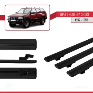 Opel Frontera Sport 1992-1998 Arası ile uyumlu Basic Model Ara Atkı Tavan Barı SİYAH 3 ADET - Görsel 3