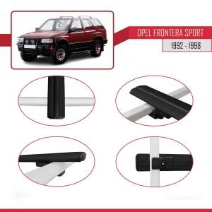 Opel Frontera Sport 1992-1998 Arası ile uyumlu Basic Model Ara Atkı Tavan Barı SİYAH 3 ADET - Görsel 4