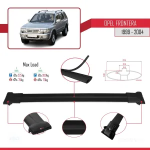 Opel Frontera 1999-2004 Arası ile Uyumlu FLY Model Ara Atkı Tavan Barı SİYAH 3 ADET BAR - Görsel 4