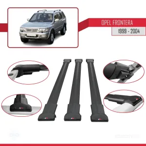 Opel Frontera 1999-2004 Arası ile Uyumlu FLY Model Ara Atkı Tavan Barı SİYAH 3 ADET BAR - Görsel 5