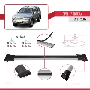 Opel Frontera 1999-2004 Arası ile Uyumlu FLY Model Ara Atkı Tavan Barı GRİ 3 ADET BAR - Görsel 4