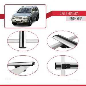 Opel Frontera 1999-2004 Arası ile uyumlu Basic Model Ara Atkı Tavan Barı GRİ 3 ADET - Görsel 4