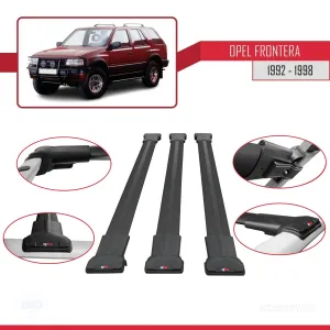 Opel Frontera 1992-1998 Arası ile Uyumlu FLY Model Ara Atkı Tavan Barı SİYAH 3 ADET BAR - Görsel 5