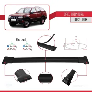 Opel Frontera 1992-1998 Arası ile Uyumlu FLY Model Ara Atkı Tavan Barı SİYAH - Görsel 4