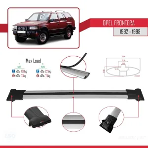 Opel Frontera 1992-1998 Arası ile Uyumlu FLY Model Ara Atkı Tavan Barı GRİ - Görsel 4
