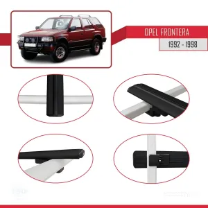 Opel Frontera 1992-1998 Arası ile uyumlu Basic Model Ara Atkı Tavan Barı SİYAH 3 ADET - Görsel 4