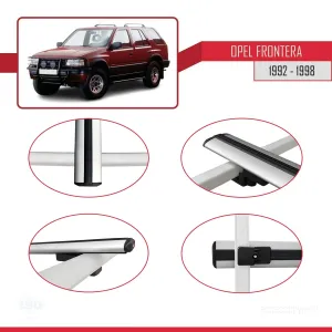 Opel Frontera 1992-1998 Arası ile uyumlu Basic Model Ara Atkı Tavan Barı GRİ 3 ADET - Görsel 4