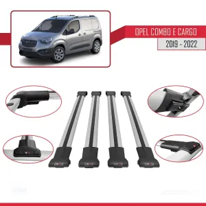 Opel Combo (E) PANELVAN 2019-2022 Arası ile uyumlu FLY Model Ara Atkı Tavan Barı GRİ 4 ADET BAR - Görsel 4