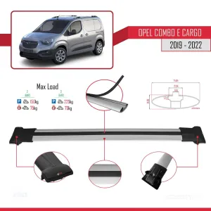 Opel Combo (E) PANELVAN 2019-2022 Arası ile Uyumlu FLY Model Ara Atkı Tavan Barı GRİ - Görsel 4