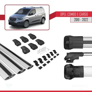 Opel Combo (E) PANELVAN 2019-2022 Arası ile uyumlu ACE-1 Ara Atkı Tavan Barı GRİ 3 ADET BAR thumb 5