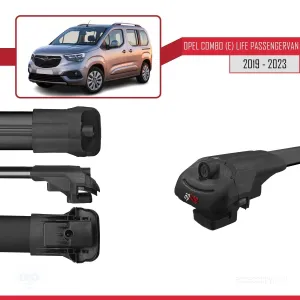 Opel Combo (E) Life PASSENGERVAN 2019-2023 Arası ile uyumlu ACE-1 Ara Atkı Tavan Barı SİYAH 4 ADET BAR - Görsel 5