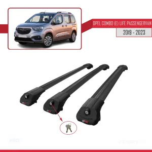 Opel Combo (E) Life PASSENGERVAN 2019-2023 Arası ile uyumlu ACE-1 Ara Atkı Tavan Barı SİYAH 3 ADET BAR - Görsel 4
