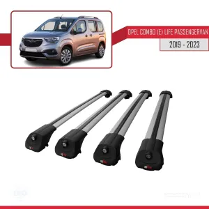Opel Combo (E) Life PASSENGERVAN 2019-2023 Arası ile uyumlu ACE-1 Ara Atkı Tavan Barı GRİ 4 ADET BAR - Görsel 4