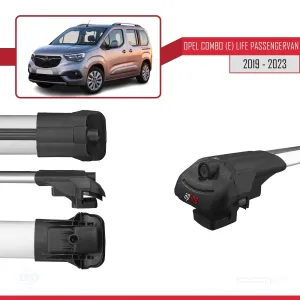 Opel Combo (E) Life PASSENGERVAN 2019-2023 Arası ile uyumlu ACE-1 Ara Atkı Tavan Barı GRİ 4 ADET BAR - Görsel 5