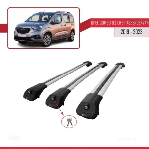 Opel Combo (E) Life PASSENGERVAN 2019-2023 Arası ile uyumlu ACE-1 Ara Atkı Tavan Barı GRİ 3 ADET BAR - Görsel 4
