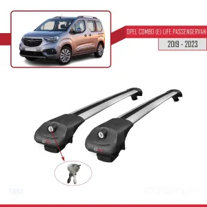 Opel Combo (E) Life PASSENGERVAN 2019-2023 Arası ile uyumlu ACE-1 Ara Atkı Tavan Barı GRİ - Görsel 4