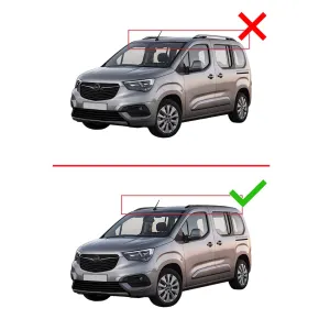 Opel Combo (E) Life 2023 ve Sonrası ile uyumlu HOOK Model Anahtar Kilitli Ara Atkı Tavan Barı SİYAH - Görsel 2