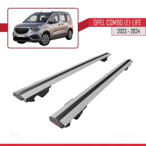Opel Combo (E) Life 2023 ve Sonrası ile uyumlu HOOK Model Anahtar Kilitli Ara Atkı Tavan Barı GRİ - Görsel 4