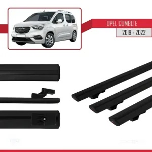 Opel Combo (E) 2019-2022 Arası ile uyumlu Basic Model Ara Atkı Tavan Barı SİYAH 3 ADET - Görsel 3