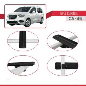 Opel Combo (E) 2019-2022 Arası ile uyumlu Basic Model Ara Atkı Tavan Barı SİYAH 3 ADET - Görsel 4
