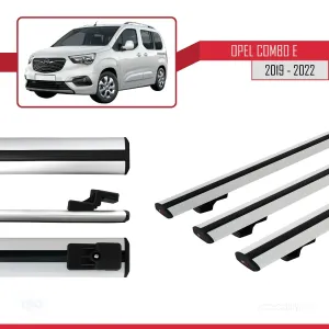 Opel Combo (E) 2019-2022 Arası ile uyumlu Basic Model Ara Atkı Tavan Barı GRİ 3 ADET thumb 3