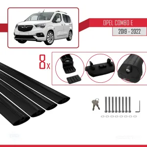 Opel Combo (E) 2019-2022 Arası ile uyumlu ACE-1 Ara Atkı Tavan Barı SİYAH 4 ADET BAR thumb 5