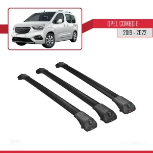 Opel Combo (E) 2019-2022 Arası ile uyumlu ACE-1 Ara Atkı Tavan Barı SİYAH 3 ADET BAR - Görsel 3