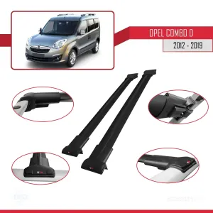 Opel Combo (D) 2012-2018 Arası ile uyumlu FLY Model Ara Atkı Tavan Barı SİYAH - Görsel 5