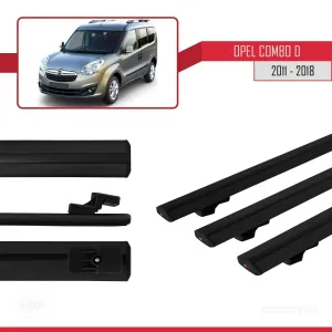 Opel Combo (D) 2012-2018 Arası ile uyumlu Basic Model Ara Atkı Tavan Barı SİYAH 3 ADET - Görsel 3
