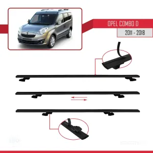 Opel Combo (D) 2012-2018 Arası ile uyumlu Basic Model Ara Atkı Tavan Barı SİYAH 3 ADET - Görsel 5