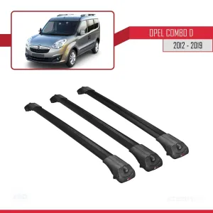 Opel Combo (D) 2012-2018 Arası ile uyumlu ACE-1 Ara Atkı Tavan Barı SİYAH 3 ADET BAR - Görsel 3