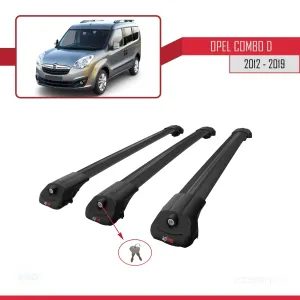 Opel Combo (D) 2012-2018 Arası ile uyumlu ACE-1 Ara Atkı Tavan Barı SİYAH 3 ADET BAR - Görsel 4