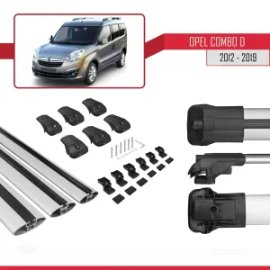 Opel Combo (D) 2012-2018 Arası ile uyumlu ACE-1 Ara Atkı Tavan Barı GRİ 3 ADET BAR - Görsel 5
