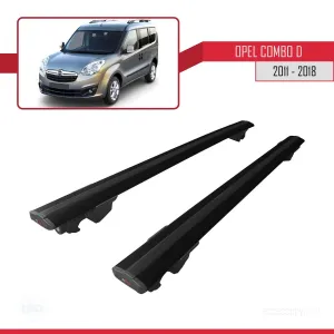 Opel Combo (D) 2011-2018 Arası ile uyumlu HOOK Model Anahtar Kilitli Ara Atkı Tavan Barı SİYAH - Görsel 4