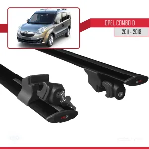 Opel Combo (D) 2011-2018 Arası ile uyumlu HOOK Model Anahtar Kilitli Ara Atkı Tavan Barı SİYAH - Görsel 5