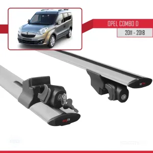 Opel Combo (D) 2011-2018 Arası ile uyumlu HOOK Model Anahtar Kilitli Ara Atkı Tavan Barı GRİ - Görsel 5