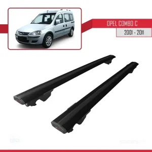 Opel Combo (C) 2001-2011 Arası ile uyumlu HOOK Model Anahtar Kilitli Ara Atkı Tavan Barı SİYAH - Görsel 4