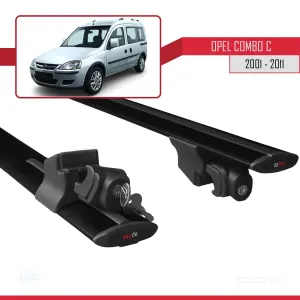 Opel Combo (C) 2001-2011 Arası ile uyumlu HOOK Model Anahtar Kilitli Ara Atkı Tavan Barı SİYAH - Görsel 5