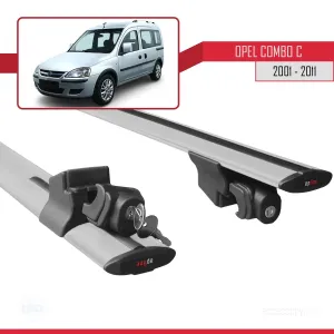 Opel Combo (C) 2001-2011 Arası ile uyumlu HOOK Model Anahtar Kilitli Ara Atkı Tavan Barı GRİ - Görsel 5