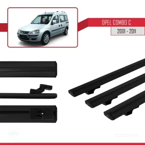Opel Combo (C) 2001-2011 Arası ile uyumlu Basic Model Ara Atkı Tavan Barı SİYAH 3 ADET thumb 3
